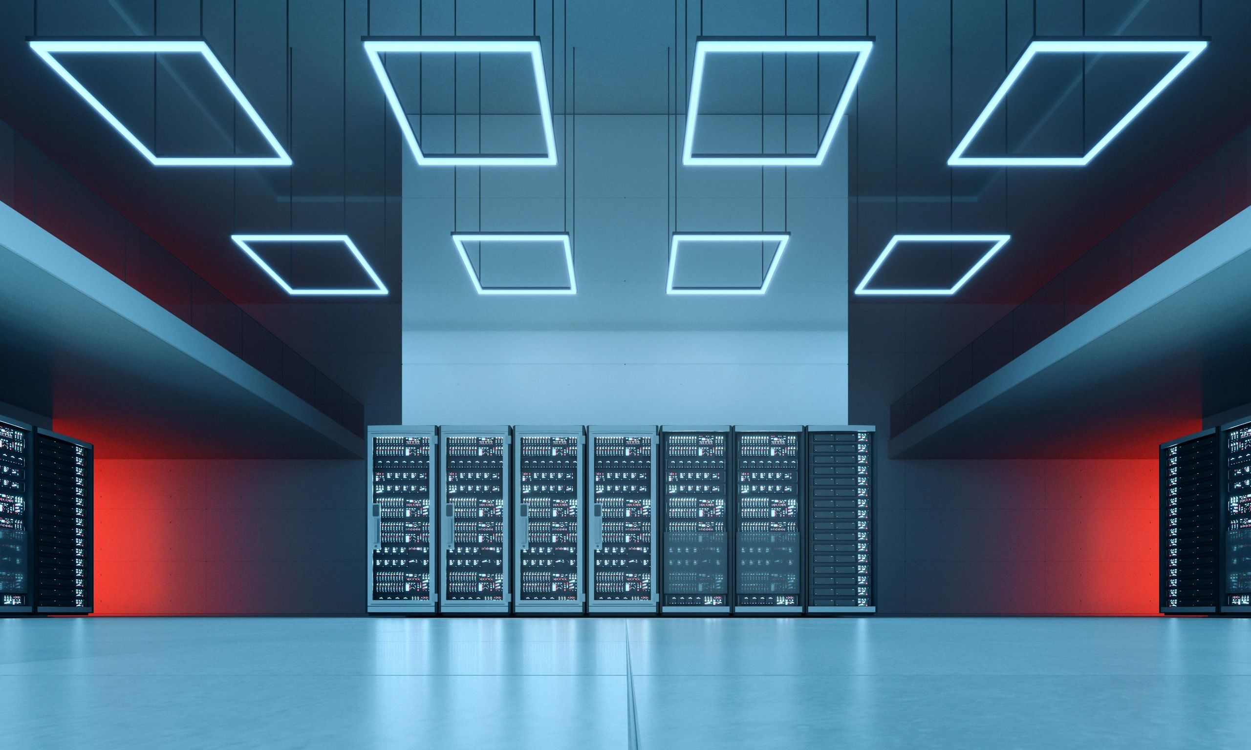 Modern data center servers representing secure infrastructure