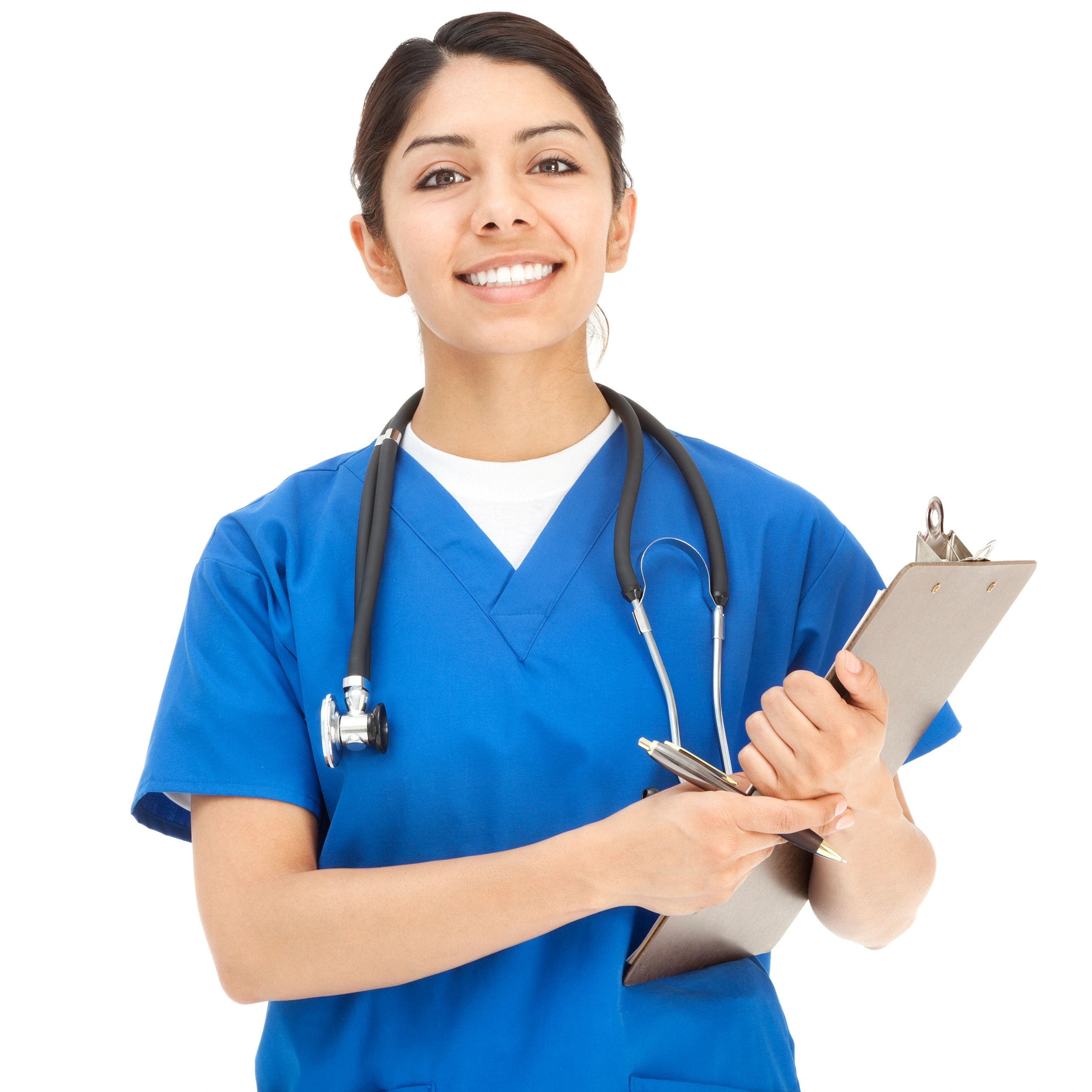 Portrait of a nurse holding a clipboard